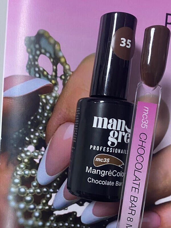 SMALTO SEMIPERMANENTE MANGRE' CHOCOLATE BAR MC 35 8 ML SMALTO SEMIPERMANENTE MANGRE' CHOCOLATE BAR MC 35 8 ML