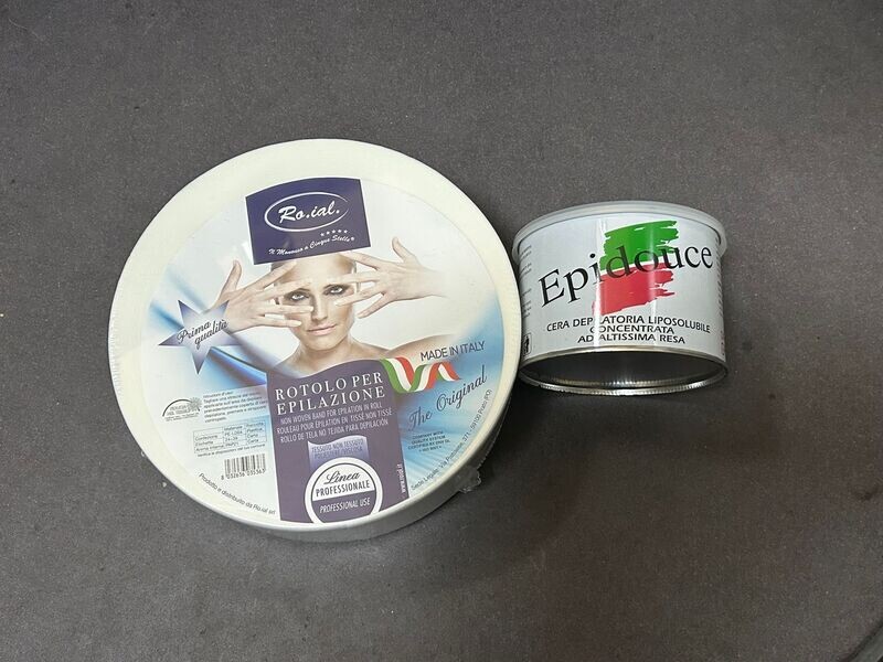 SET CERA COMPOSTO DA 24 PZ CERA VASO EPIDOUCE MIELE PIU' UN ROTOLO DEPILAZIONE SET CERA COMPOSTO DA 24 PZ CERA VASO EPIDOUCE MIELE PIU' UN ROTOLO DEPILAZIONE