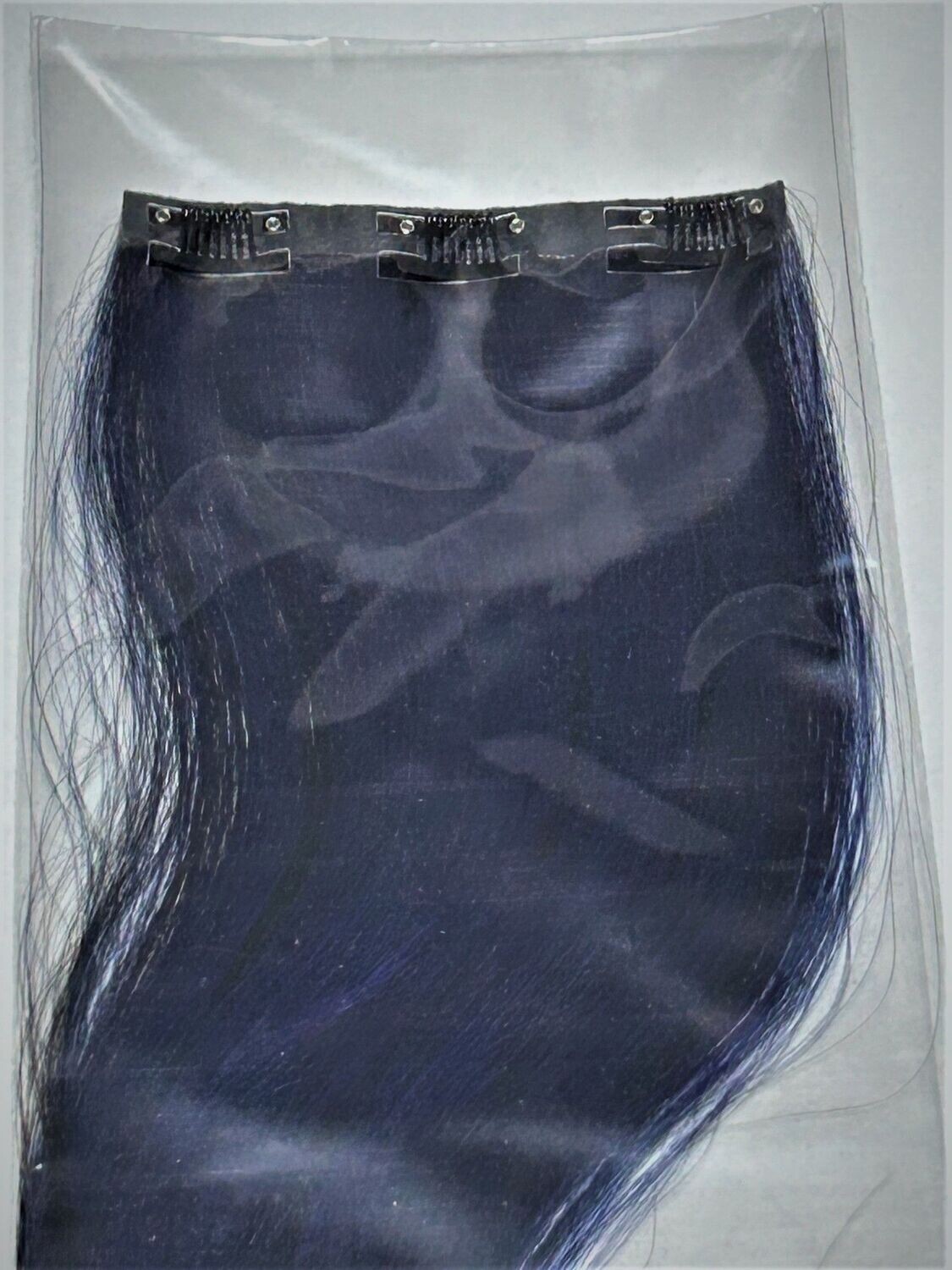 INVISIBLE 3 CLIP EUROSOCAP 50/55 CM CAPELLI VERI 1B NERO BLU'