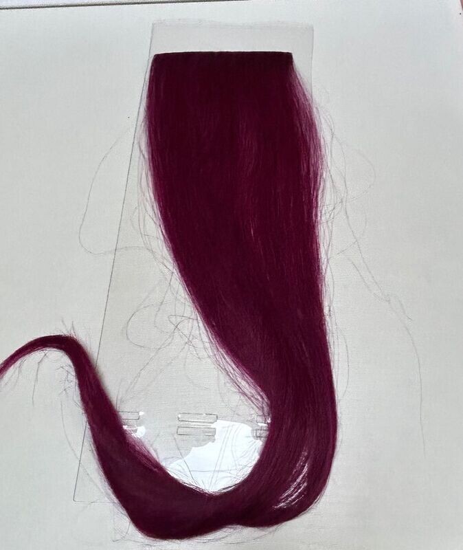INVISIBLE 3 CLIP EUROSOCAP 50/55 CAPELLI VERI RED VIOLET INVISIBLE 3 CLIP EUROSOCAP 50/55 CAPELLI VERI RED VIOLET