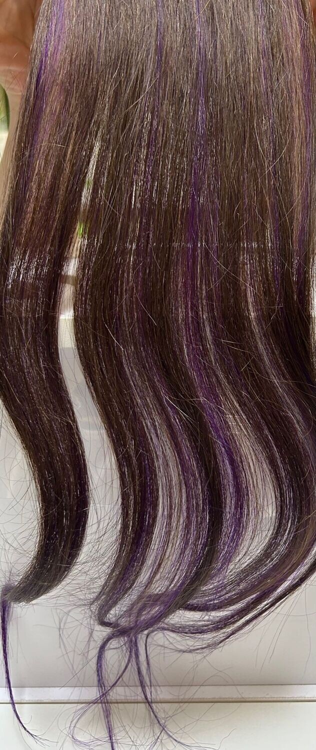 INVISIBLE 3 CLIP EUROSOCAP 50/55 CM 4 CASTANO VIOLET CAPELLI VERI