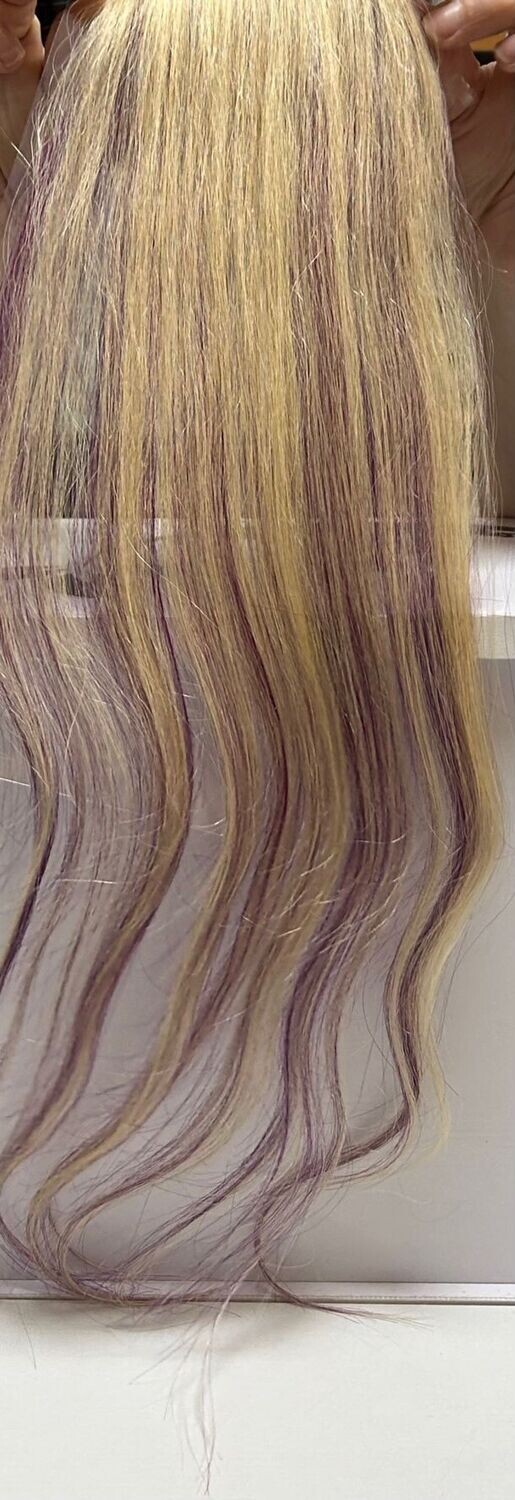 INVISIBLE 3 CLIP EUROSOCAP 50/55 CM 20/VIOLET CAPELLI VERI(BIONDO ULTRA CHIARISSIMO VIOLET)