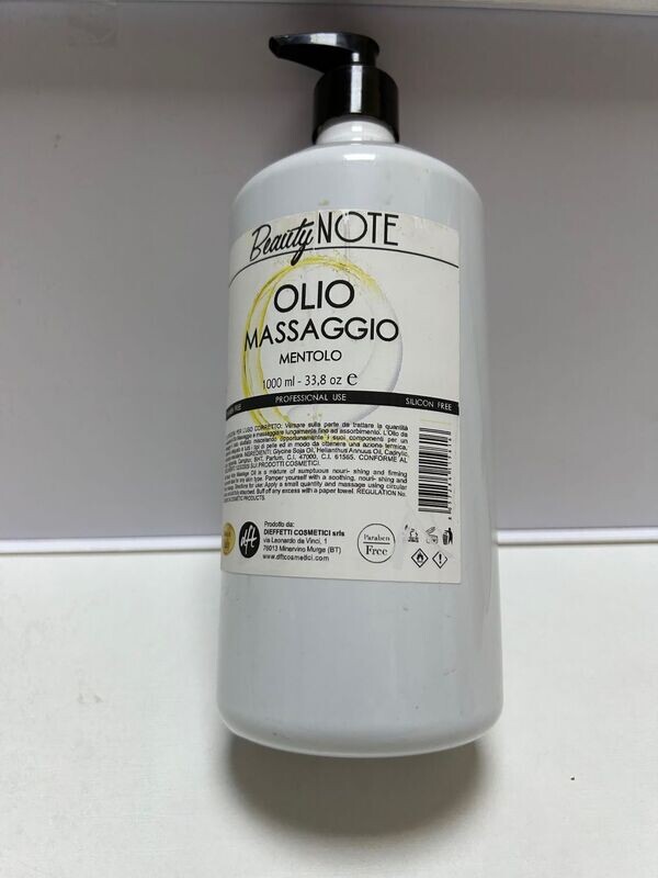 OLIO DA MASSAGGIO AL MENTOLO LT BEAUTY NOTE CON DOSATORE OLIO DA MASSAGGIO AL MENTOLO LT BEAUTY NOTE CON DOSATORE