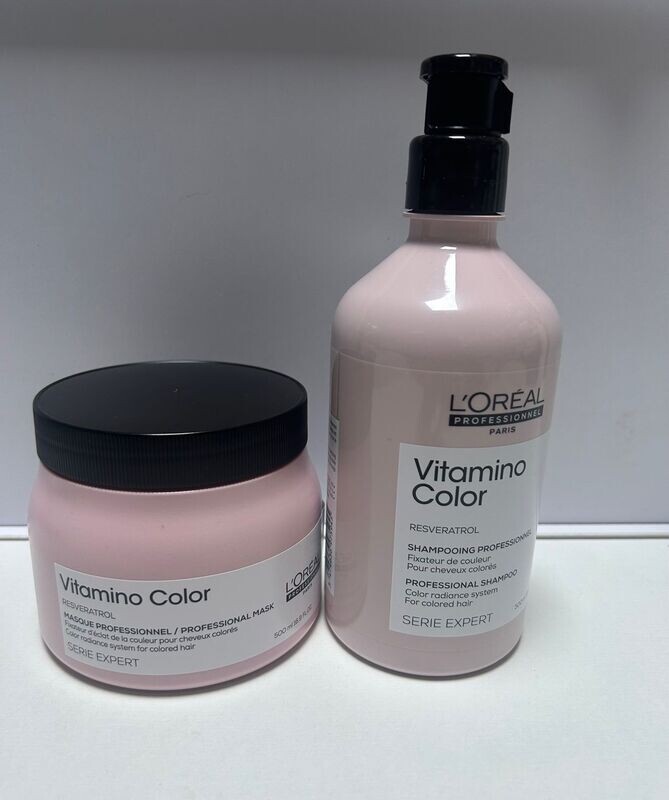 KIT  L'OREAL VITAMINO COLOR SHAMPOO 300 ML PIU' MASCHERA  500 ML IN OMAGGIO COLOR PROTECT SERUM MOOD 15O ML