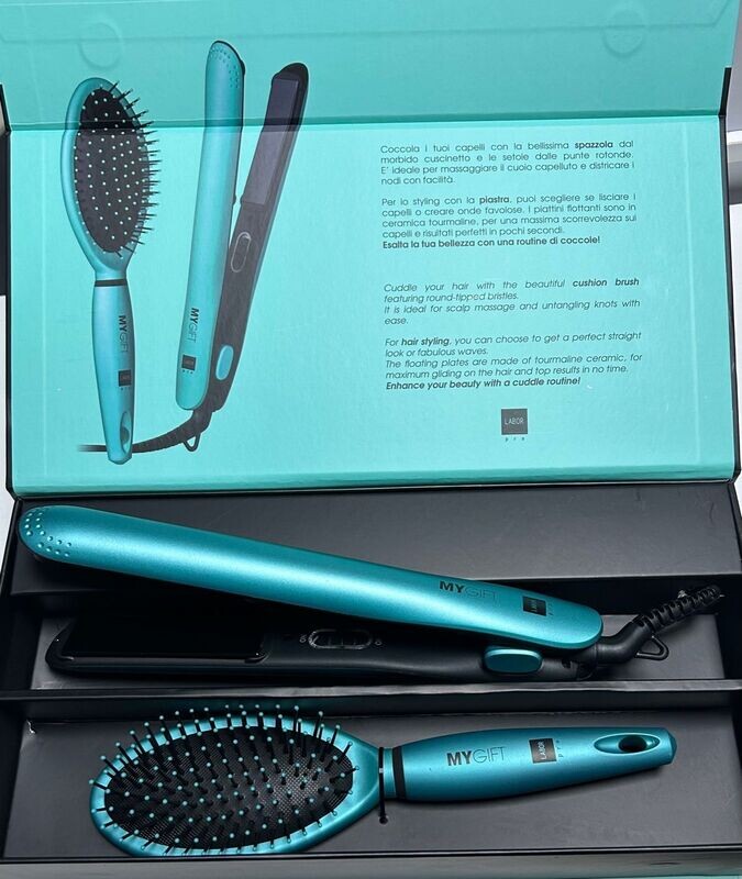 KIT PIASTRA X CAPELLI PROFESSIONALE +SPAZZOLA  MY GIFT LABOR