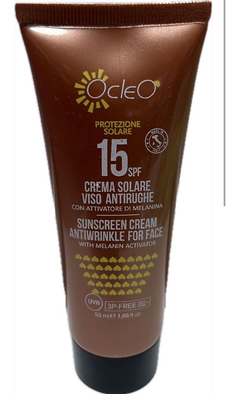 CREMA SOLARE VISO ANTIRUGHE 15+ OCLEO' 50 ML CREMA SOLARE VISO ANTIRUGHE 15+ OCLEO' 50 ML