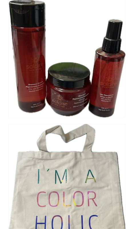 KIT MARE SOLAIRE COMPOSTO DA SHAMPOO DOCCIA MASCHERA E OLIO CON BORSA MARE IN OMAGGIO KIT MARE SOLAIRE COMPOSTO DA SHAMPOO DOCCIA MASCHERA E OLIO CON BORSA MARE IN OMAGGIO