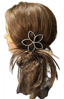 Fermaglio a fiore con strass
