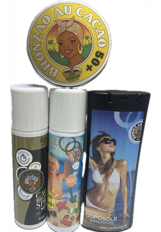 KIT MARE CON SPRAY 250 ML BIMBI 50+ CACAO AU BRONZAO 100 ML PROT. 50+ SPRAY CACAO AU BRONZAO 250 ML NOSPF E CREMA DOPO SOLE 250 ML IN OMAGGIO POCHETTE ELGON SUN 2024 KIT MARE CON SPRAY 250 ML BIMBI 50+ CACAO AU BRONZAO 100 ML PROT. 50+ SPRAY CACAO AU BRONZAO 250 ML NOSPF E CREMA DOPO SOLE 250 ML IN OMAGGIO POCHETTE ELGON SUN 2024