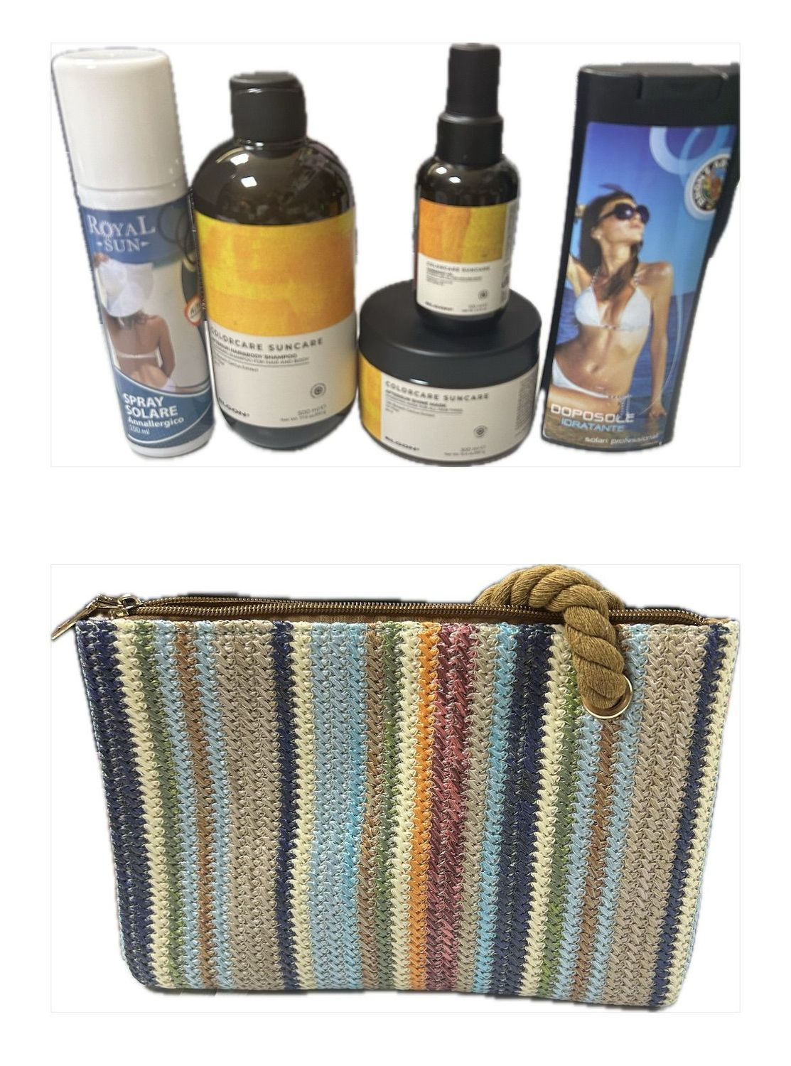 KIT MARE CON SHAMPOO ELGON SUN MASCHERA E HIDRA MILK PIU'SPRAY BIMBI PROTEZIONE 50+ E CREMA DOPO SOLE 250 ML IN OMAGGIO POCHETTE ELGON SUN