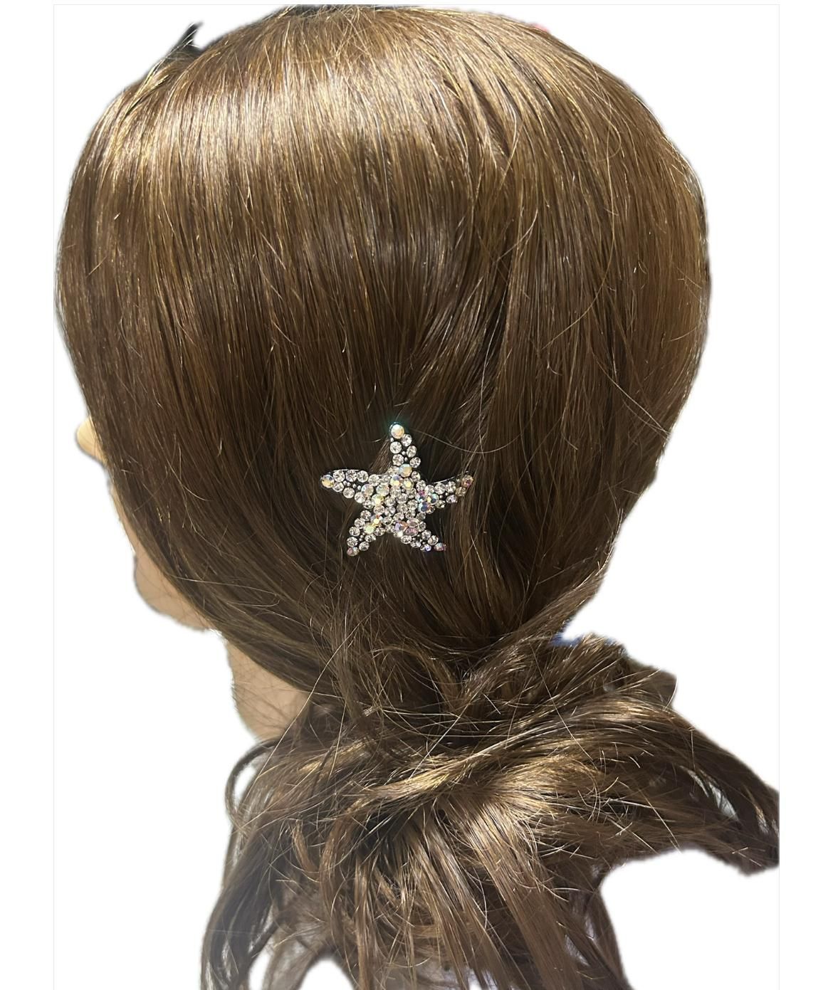 Fermaglio  con strass a stella