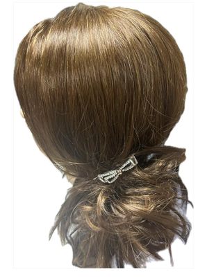 Fermaglio  con strass con doppio fiocco