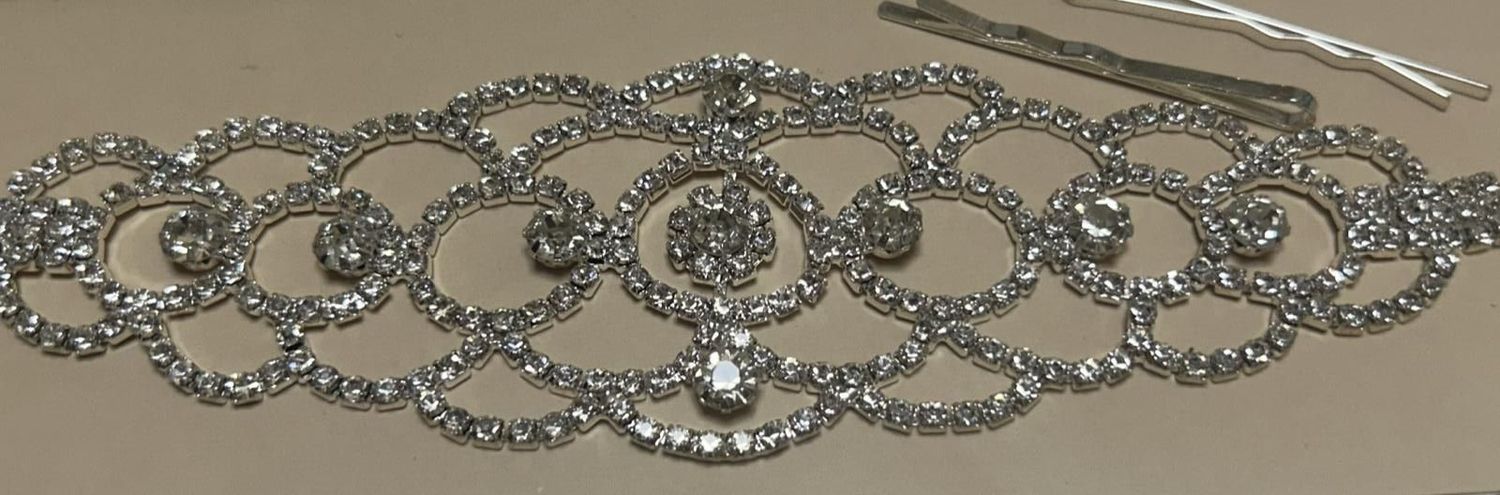 Fermaglio per capelli con strass e punti luce ideale per raccolti