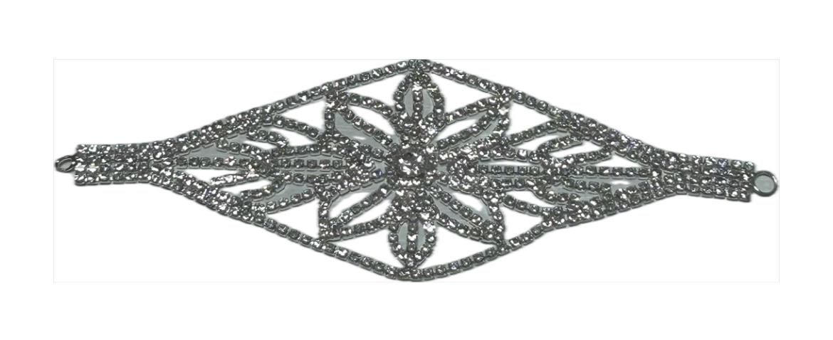 Fermaglio per capelli con strass e punti luce  con fiore ideale per raccolti
