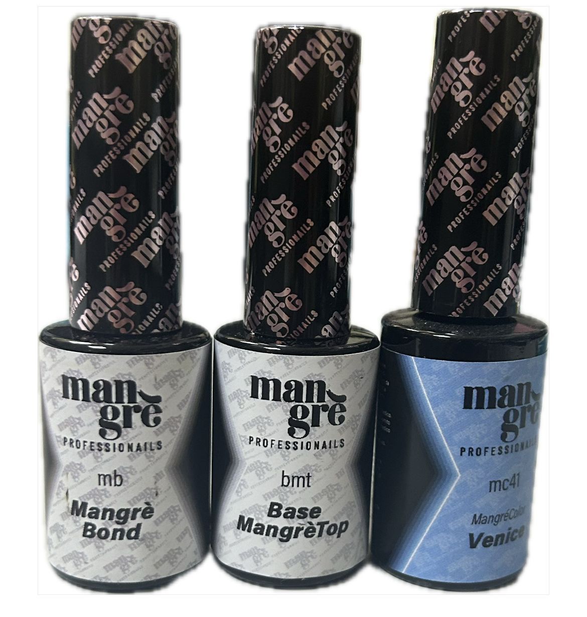 SET 12 PEZZI SMALTO SEMIPERMANENTE(COLORI A SCELTA )MANGRE' PIU' 1 BASE MANGRE' E UN BOND MANGRE'