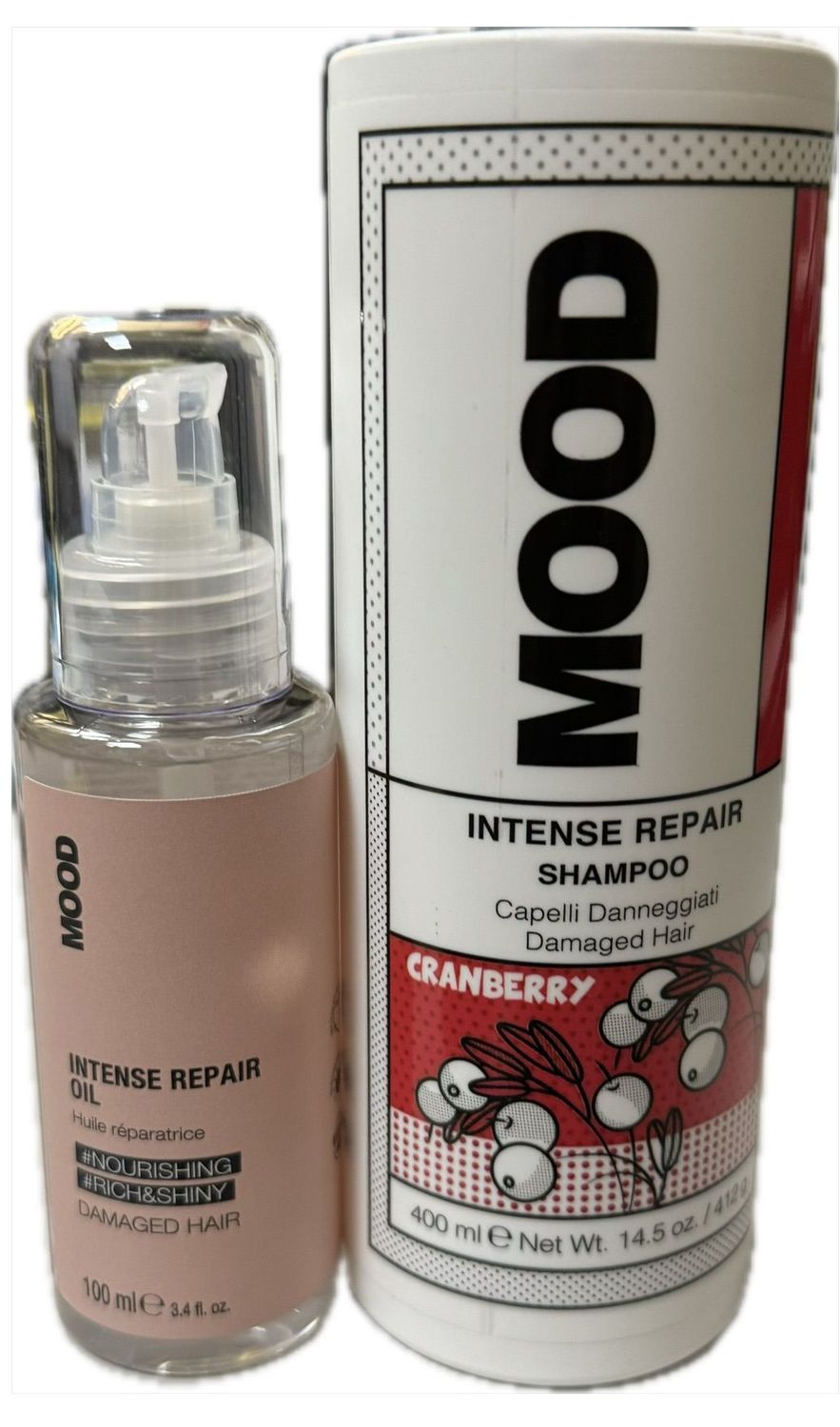 SHAMPOO MOOD INTENSE REPAIR 400 ML E OLIO MOOD INTENSE REPAIR 100 ML
