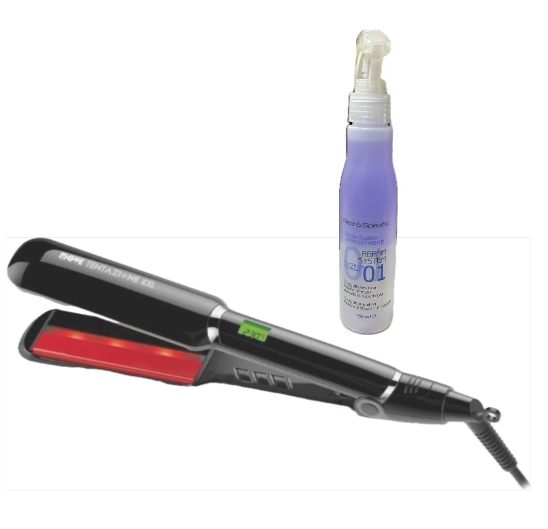 PIASTRA MOVE TENTAZIONE XXL INFRARED IN OMAGGIO SPRAY ANTICRESPO RETRO' 150 ML