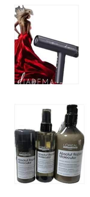 PHON RETRO' EXCELSA DIADEMA CON DIFFUSORE E DUE BECCUCCI IN OMAGGIO KIT L'OREAL ABSOLUTE REPAIR MOLECULAR SHAMPOO 500 ML PRE TRATTAMENTO E LEAVE IN