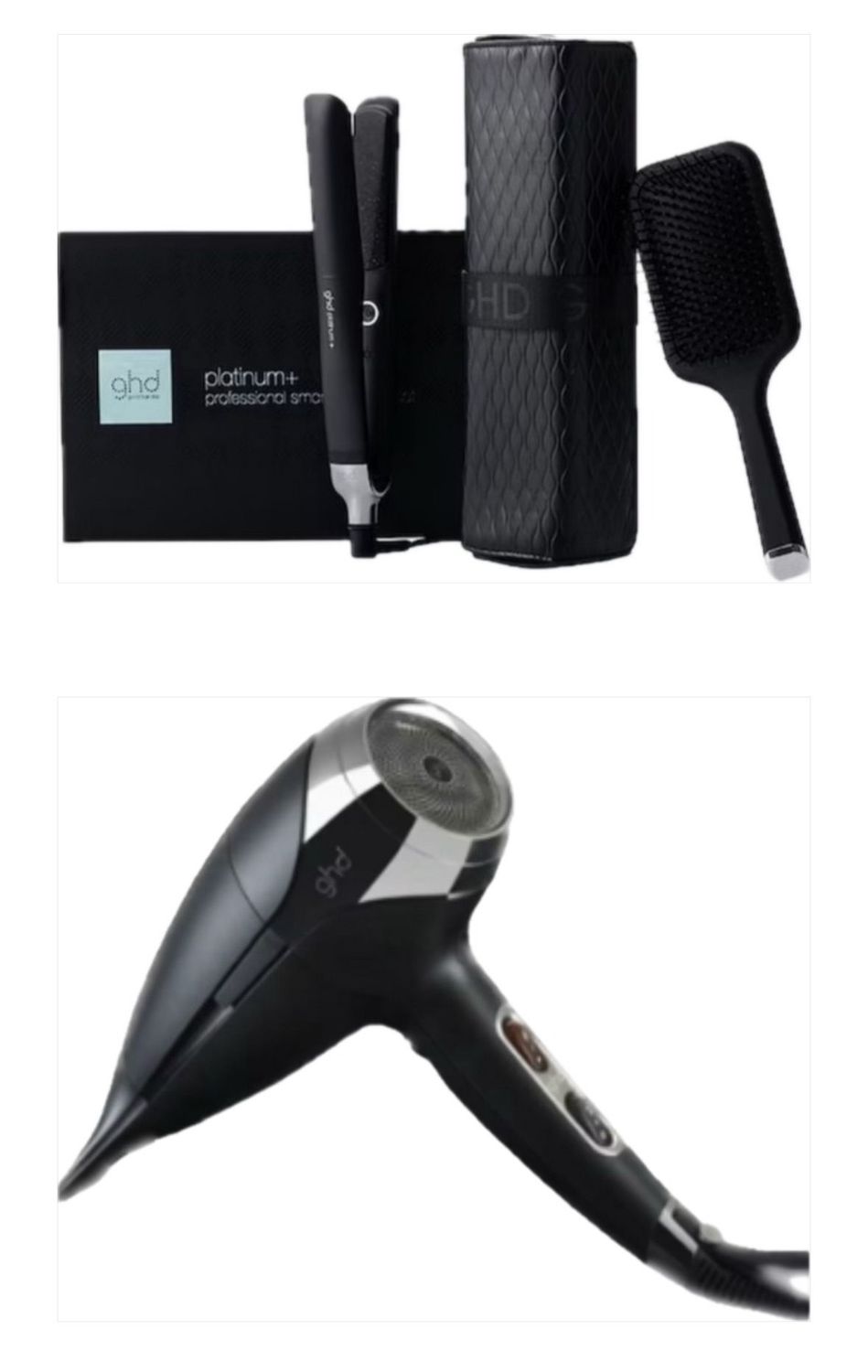 SET GHD PIASTRA PLATINUM+GIFT SET NERA CON SPAZZOLA E POCHETTE DELUXE PIU' PHON GHD HELIOS NERO SET GHD PIASTRA PLATINUM+GIFT SET NERA CON SPAZZOLA E POCHETTE DELUXE PIU' PHON GHD HELIOS NERO
