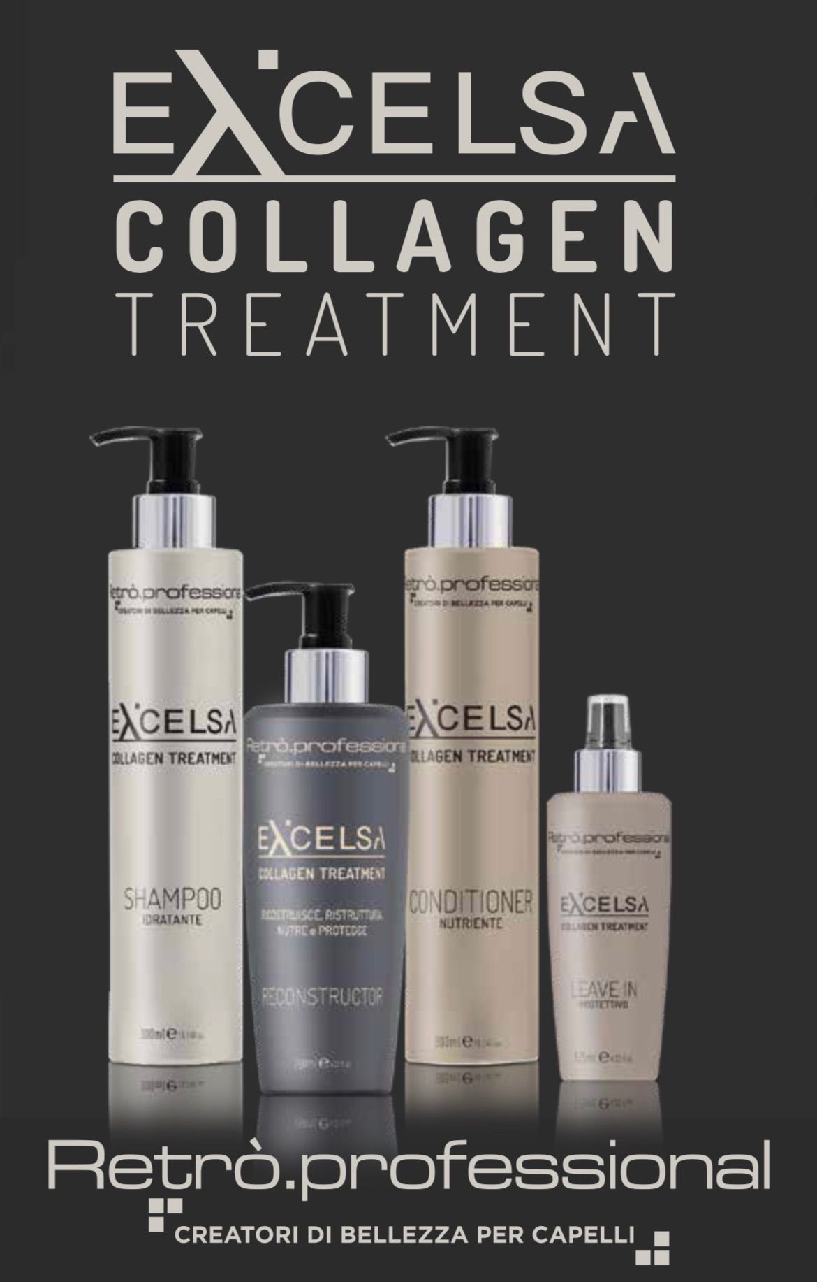 PHON UP GRADE BIO INFRARED HIPER SENSE CON DIFFUSORE PIU' KIT RICOSTRUZIONE EXCELSA COLLAGENE CON  SHAMPOO 300 ML RECONSTRUCTOR 250 ML CONDITIONER 300 ML E LEAVEIN 150 ML