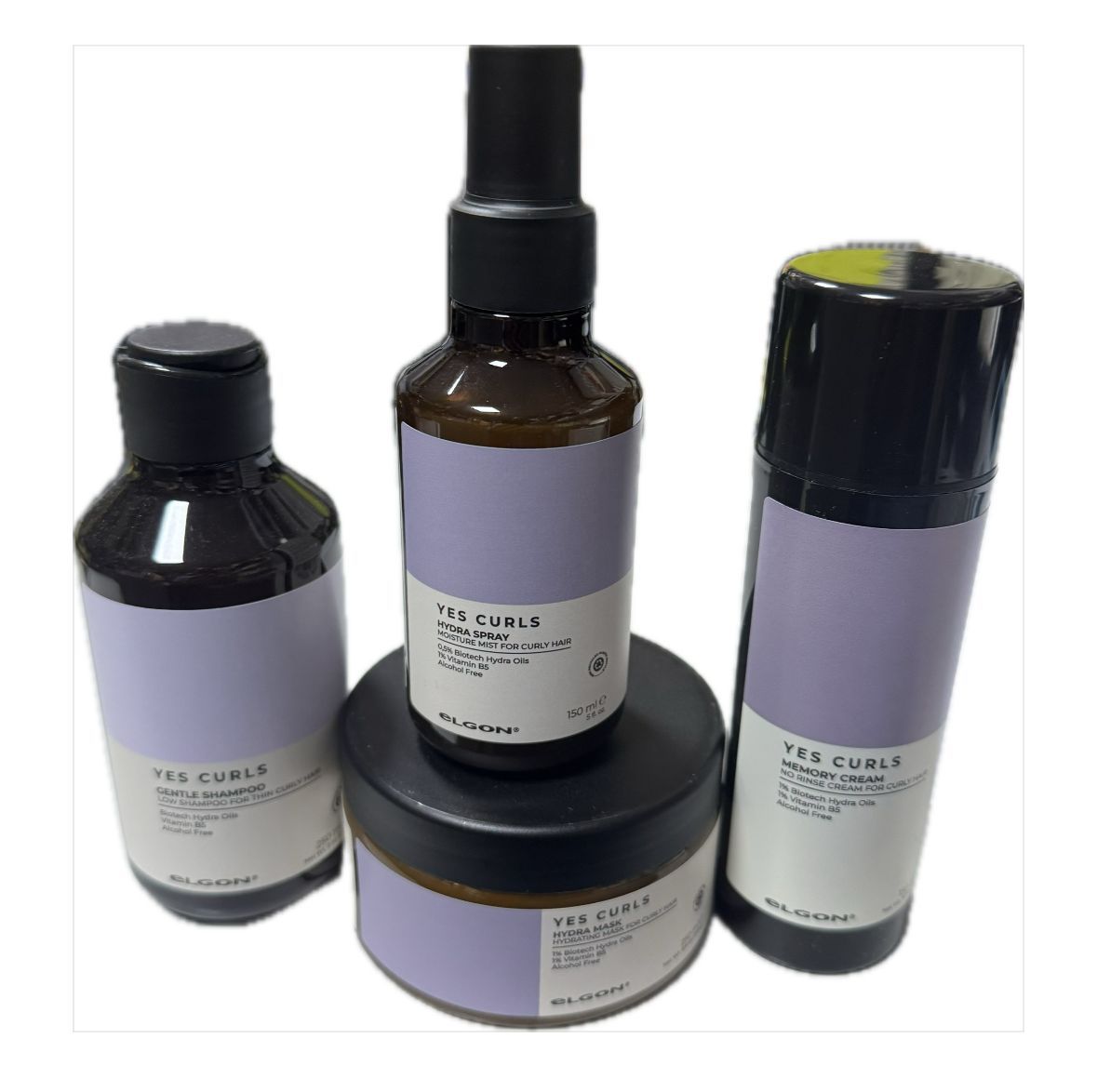 KIT YES CURLS ELGON CON SHAMPOO 250ML,NUTRY MASK  250 ML,HIDRA SPRAY 150 ML ,MEMORY CREAM 150 ML PIU' PHON MOVE AIR 9000 BLACK