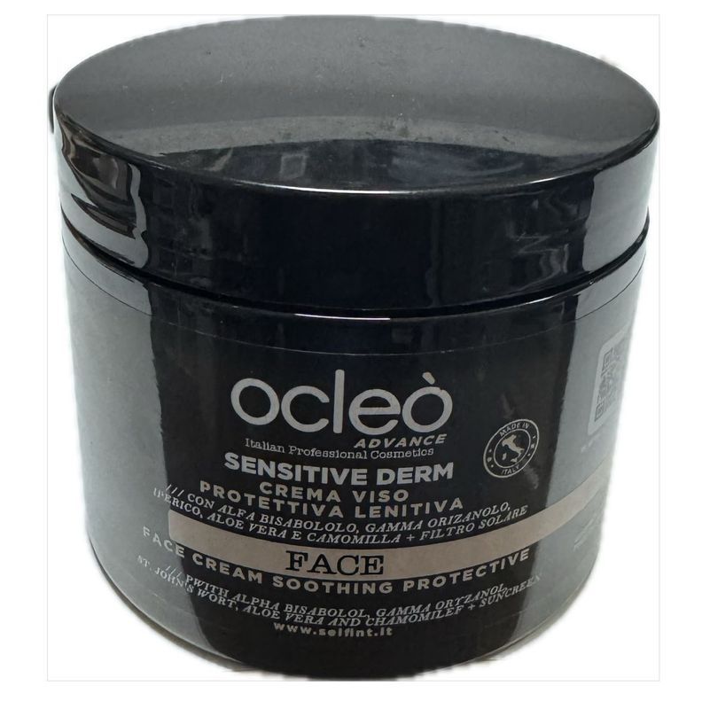 CREMA VISO PROTETTIVA LENITIVA CON FILTRO SOLARE OCLEO' 500 ML