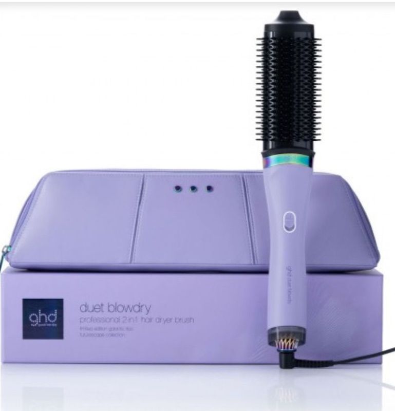 GHD DUET BLOW DRY  FUTURESCAPE LIMITED EDITION SPAZZOLA ASCIUGACAPELLI 2 IN 1 PIU' POCHETTE GHD