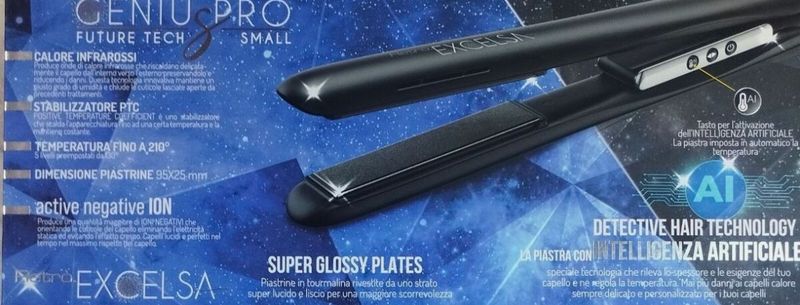 PIASTRA RETRO' EXCELSA GENIUS PRO SLIM PIU' PHON IES LIGHT GAMMA PIU' NERO IN OMAGGIO USE ME ELGON 100 ML PIASTRA RETRO' EXCELSA GENIUS PRO SLIM PIU' PHON IES LIGHT GAMMA PIU' NERO IN OMAGGIO USE ME ELGON 100 ML