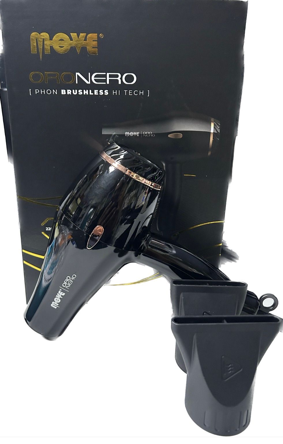 PIASTRA RETRO' EXCELSA GENIUS PRO + PHON MOVE ORO NERO MOTORE BRUSHLESS 2400 WATT IN OMAGGIO SPRAY 10 IN 1 KOSTER HAIR VIVE 180 ML