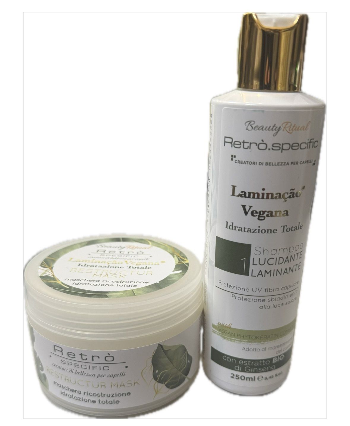 PIASTRA UP GRADE BIOINFRARED UG90E PIU' SHAMPOO LAMINACAO VEGANA RETRO' 250 ML E MASCHERA 250 ML