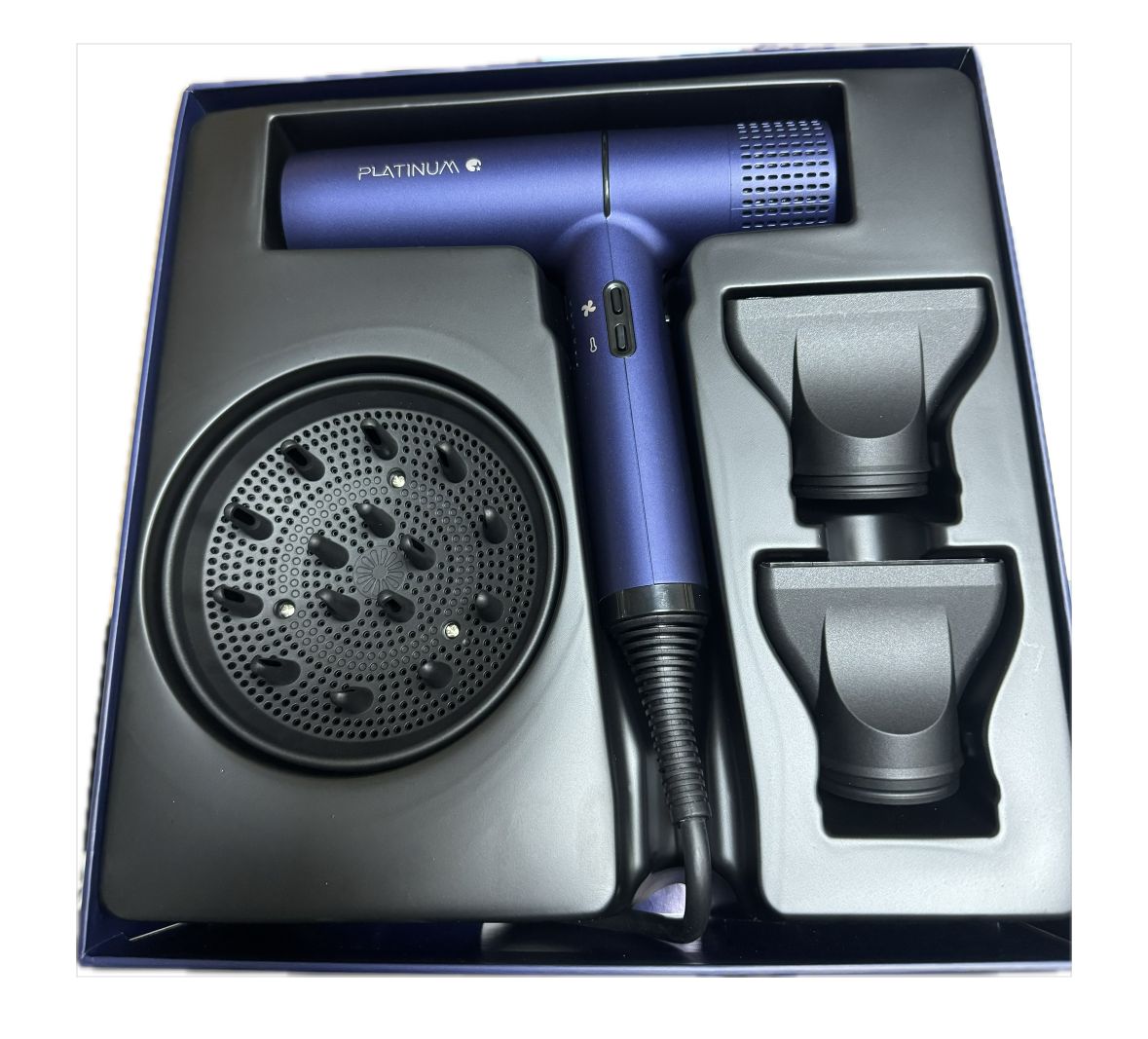 KIT CON PIASTRA GHD CHRONOS  NERA PIU' PHON ARES PLATINUM BLACK  STAR  BLU' CON DIFFUSORE INCLUSO E DUE BECCUCCI