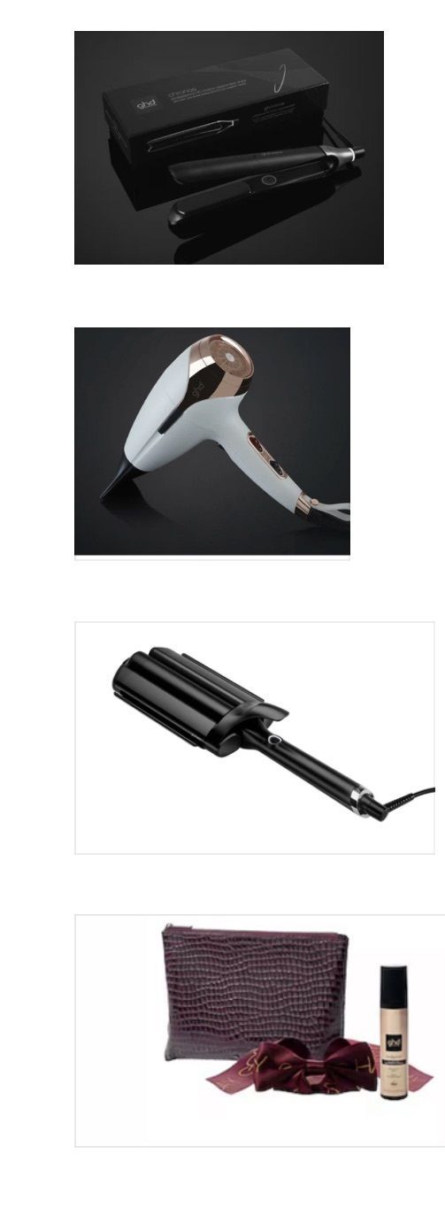SUPER SET GHD CON PIASTRA GHD CHRONOS NERA + PHON GHD HELIOS BIANCO+ WAVE TRIPLE BARREL + GIFT SET CHERRY CHIC