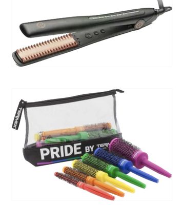 PIASTRA COMB HAIR STRAIGHTENER RETRO' COIFFEUR PIU' IN OMAGGIO SET 6 SPAZZOLE ORIGINAL TERMIX PRIDE CON BORSETTA PIASTRA COMB HAIR STRAIGHTENER RETRO' COIFFEUR PIU' IN OMAGGIO SET 6 SPAZZOLE ORIGINAL TERMIX PRIDE CON BORSETTA