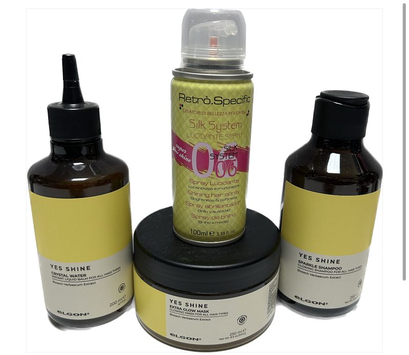 KIT YES SHINE SHAMPOO 250 ML,MASK 250 ML,WATER BALM 200 ML IN OMAGGIO SPRAY LUCIDANTE RETRO'100 ML PIU' PHON BLACK STAR TURBO PIUMA KIT YES SHINE SHAMPOO 250 ML,MASK 250 ML,WATER BALM 200 ML IN OMAGGIO SPRAY LUCIDANTE RETRO'100 ML PIU' PHON BLACK STAR TURBO PIUMA