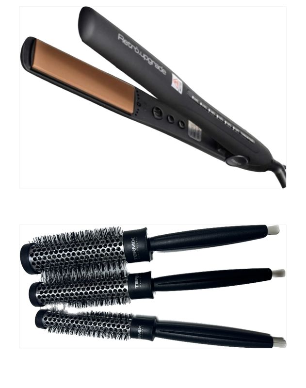 PIASTRA RETRO' RUP 252C/KA BLACK PIU' IN OMAGGIO TRIS SPAZZOLE ORIGINAL TERMIX MISURA 17-23-28MM PIASTRA RETRO' RUP 252C/KA BLACK PIU' IN OMAGGIO TRIS SPAZZOLE ORIGINAL TERMIX MISURA 17-23-28MM