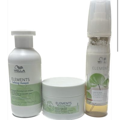 SHAMPOO WELLA ELEMENTS 250 ML MASCHERA  150 ML ELEMENTS PIU' SPRAY LEAVE-IN ELEMENTS 150 ML