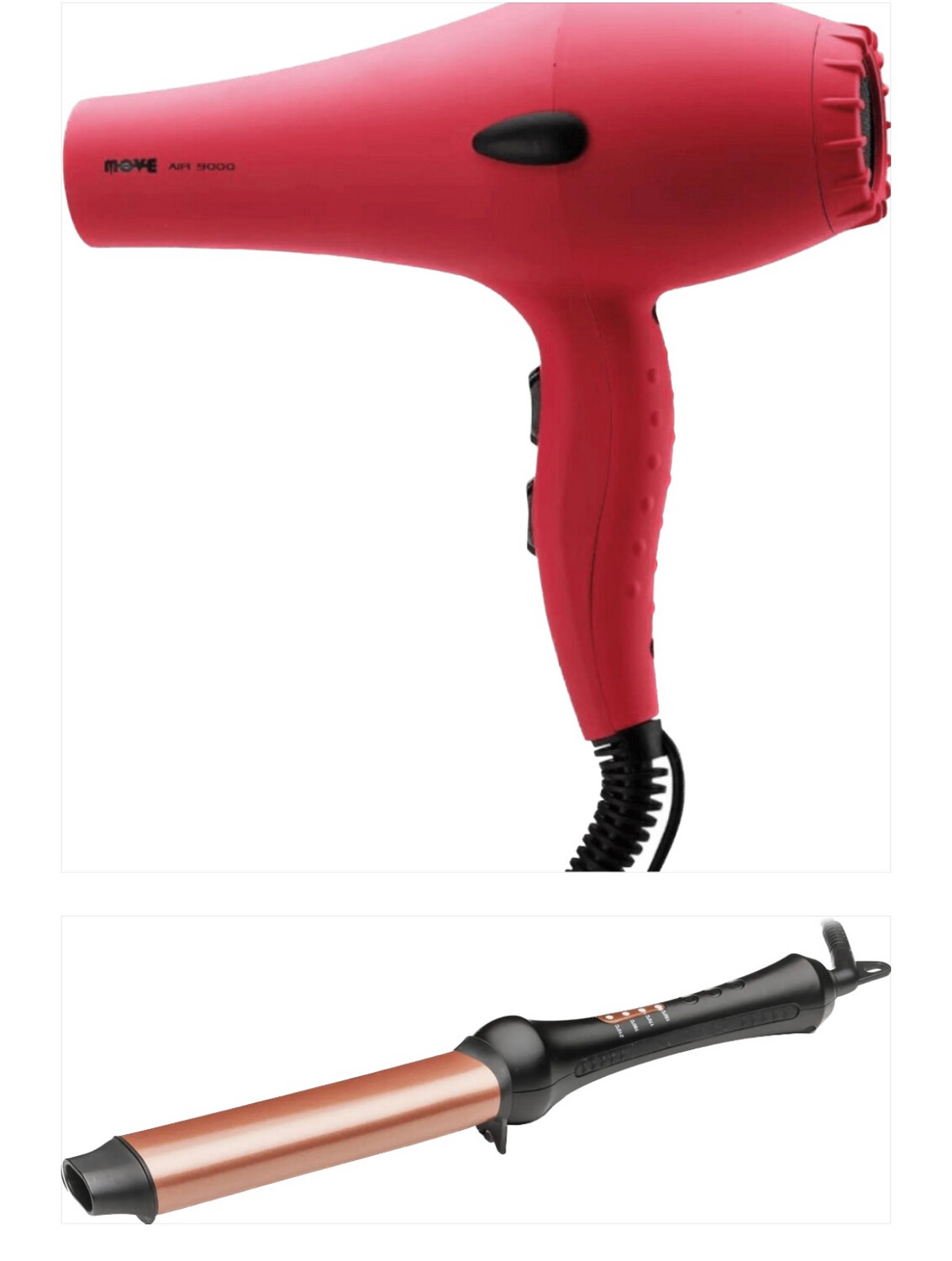 PHON MOVE AIR 9000 2200 WATT PINK PIU' FERRO RETRO' CURL WAVE STYLER II 20X30MM