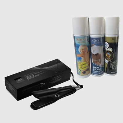 PIASTRA GHD CHRONOS MAX +KIT MARE CON TRIS SOLARI ROYAL SPRAY SOLARE ANALLERGICO 150 ML SPRAY BIMBI 150 ML SPRAY ABBRONZANTE 150 ML IN OMAGGIO BORSA GHD