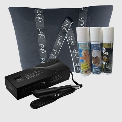 PIASTRA GHD CHRONOS MAX +KIT MARE CON TRIS SOLARI ROYAL SPRAY SOLARE ANALLERGICO 150 ML SPRAY BIMBI 150 ML SPRAY ABBRONZANTE 150 ML IN OMAGGIO BORSA GHD