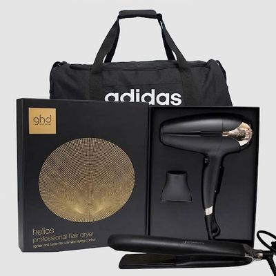 KIT GHD CON PIASTRA GHD PLATINUM+ NERA E PHON GHD HELIOS NERO 2200 WATT IN OMAGGIO BORSA ADIDAS KIT GHD CON PIASTRA GHD PLATINUM+ NERA E PHON GHD HELIOS NERO 2200 WATT IN OMAGGIO BORSA ADIDAS