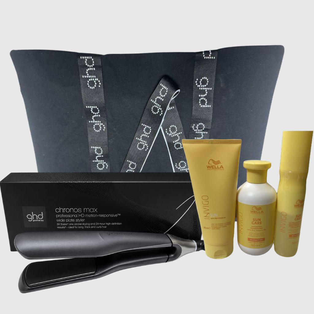 PIASTRA GHD CHRONOS MAX + KIT MARE CON SHAMPOO 300 ML WELLA CONDITIONER 200 ML E SPRAY 150 ML CORPO E CAPELLI IN OMAGGIO BORSA GHD PIASTRA GHD CHRONOS MAX + KIT MARE CON SHAMPOO 300 ML WELLA CONDITIONER 200 ML E SPRAY 150 ML CORPO E CAPELLI IN OMAGGIO BORSA GHD