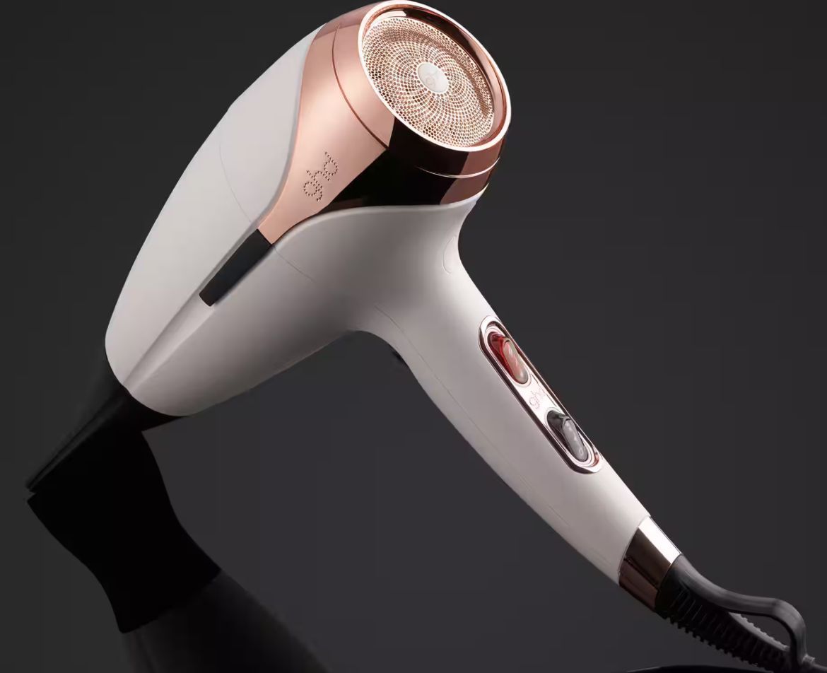 PHON GHD HELIOS BIANCO + PIASTRA GHD CHRONOS BIANCA + LACCA GHD + BORSA GHD