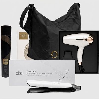 PHON GHD HELIOS BIANCO 2200 WATT + PIASTRA GHD CHRONOS BIANCA + LACCA GHD + BORSA GHD PHON GHD HELIOS BIANCO 2200 WATT + PIASTRA GHD CHRONOS BIANCA + LACCA GHD + BORSA GHD