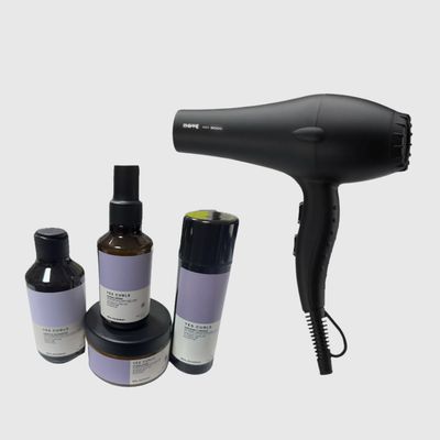 KIT YES CURLS ELGON CON SHAMPOO 250ML,NUTRY MASK  250 ML,HIDRA SPRAY 150 ML ,MEMORY CREAM 150 ML PIU' PHON MOVE AIR 9000 BLACK 2100 WATT