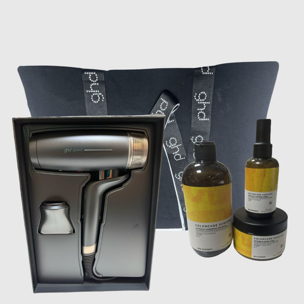 KIT MARE CON PHON GHD SPEED 2100 WATT  + SET MARE ELGON SUN SHAMPOO MASK E LEAVE-IN IN REGALO BORSA GHD
