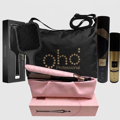 KIT GHD CON PIASTRA GHD CHRONOS DUSTED PINK CON POCHETTE TERMORESISTENTE + TERMOPROTETTORE GHD+ LACCA GHD PERFECT ENDING + SPAZZOLA PUDDLE BRUSH + BORSA GHD KIT GHD CON PIASTRA GHD CHRONOS DUSTED PINK CON POCHETTE TERMORESISTENTE + TERMOPROTETTORE GHD+ LACCA GHD PERFECT ENDING + SPAZZOLA PUDDLE BRUSH + BORSA GHD