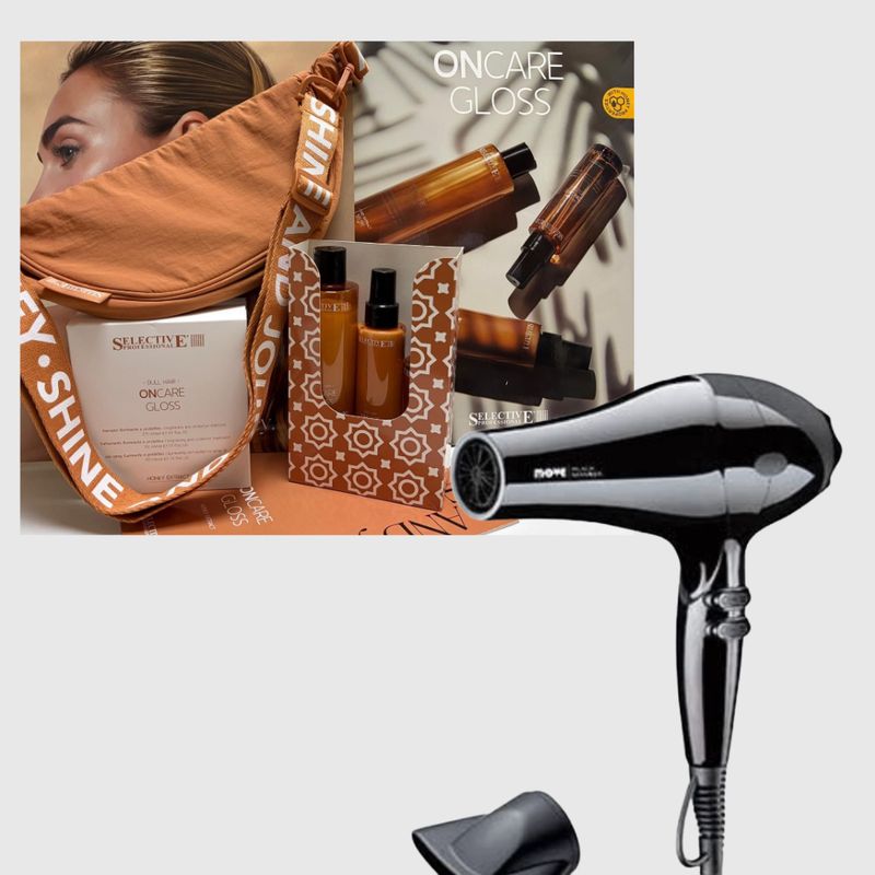 KIT MARE CON PHON MOVE AIR 9000 BLACK 2100 WATT + KIT MARE SELECTICE SHAMPOO 275 ML MASK 175 SPRAY CORPO CAPELLI 100 ML IN OMAGGIO BORSELLO MARE