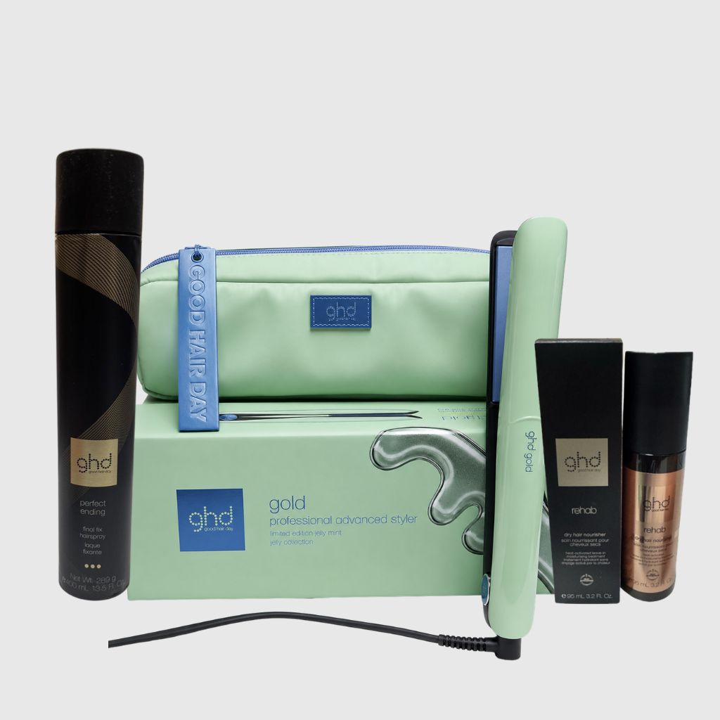 PIASTRA GHD GOLD JELLY + REHAB GHD 95 ML + LACCA GHD PERFECT ENDING 400 ML PIASTRA GHD GOLD JELLY + REHAB GHD 95 ML + LACCA GHD PERFECT ENDING 400 ML