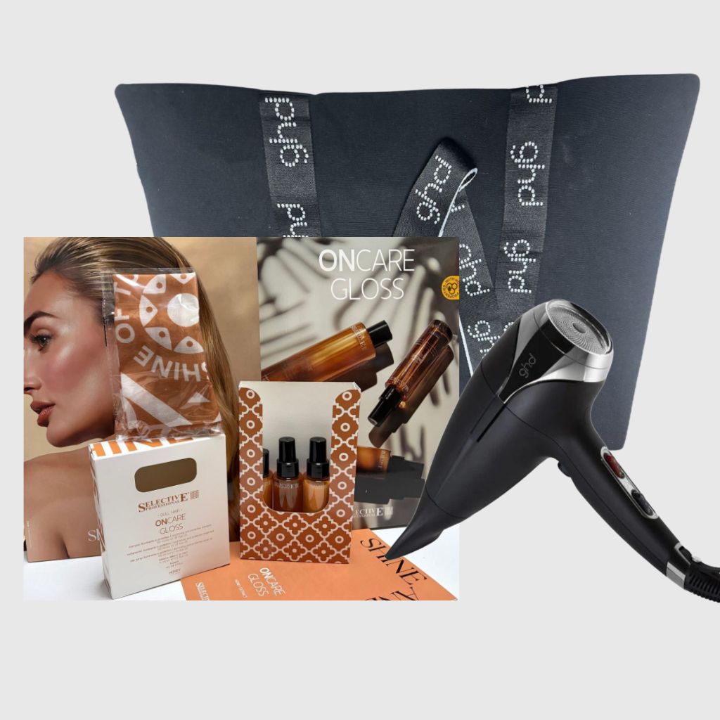KIT MARE CON PHON GHD HELIOS 2200 WATT + KIT MARE SELECTIVE SHAMPOO LEAVE-IN SPRAY CORPO CAPELLI + LIP BALM IN OMAGGIO FOULARD + BORSA GHD KIT MARE CON PHON GHD HELIOS 2200 WATT + KIT MARE SELECTIVE SHAMPOO LEAVE-IN SPRAY CORPO CAPELLI + LIP BALM IN OMAGGIO FOULARD + BORSA GHD