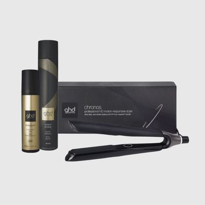PIASTRA GHD CHRONOS BLACK + BODYGUARD GHD + LACCA GHD PERFECT ENDING